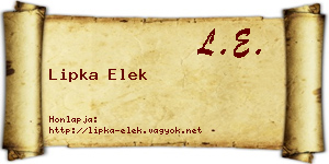 Lipka Elek névjegykártya